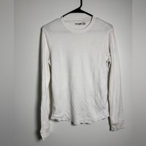 Foot Locker White Waffle Knit Long Sleeve Shirt Size S Thermal Top